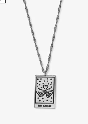 PURA VIDA SILVER TAROT CARD PENDANT NECKLACE 18”, The Lover, New W Tags! - Image 1 of 3