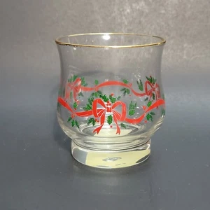 Libbey Christmas Holly Holiday Water Goblets Wine Glasses Set of 6 Vintage - Picture 1 of 5