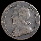 George II. Non-Regal Evasion Halfpenny, 1739. “Curly Haired George” Bust Type.