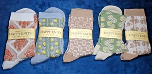 HAPPY KNITS SOCK 5 Pairs Floral Socks - Knitted Cotton Dainty Socks - Picture 1 of 3
