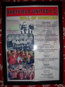 Sheffield United Verein Geschichte Ehrenrolle - gerahmter Druck - Bild 1 von 2