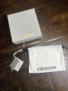 Rabanne Empty Magnetic Gray Gold Square Box 6.5x6.5x2.25” Drawstring Dust Bag - Picture 1 of 12