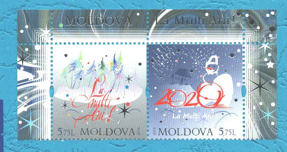 2019, Moldavia, Feliz Año Nuevo 2020, 2v., MNH Foto 1 de 1