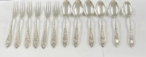 Antigua otomana persa/turca 800 plata mango retorcido 6 cucharas y tenedores para pasteles - Imagen 1 de 8