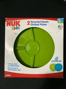 Nuk Kids Plastic Divided Plates Microwave 2ct per pack Dishwasher Safe BPA - Picture 1 of 2