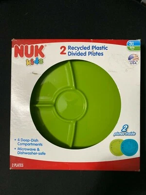 Platos divididos de plástico Nuk Kids microondas 2ct por paquete aptos para lavavajillas BPA Foto 1 de 2