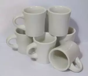 Set di sei tazze vintage Buffalo China Restaurant Ware Ironstone - Foto 1 di 2