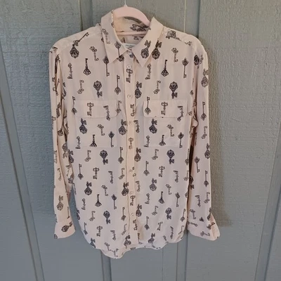 Blusa Equipment Seda Estampado Llaves Talla S Mujer Preppy Manga Larga Botones Foto 1 de 4