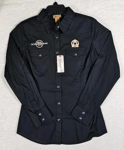 NEW Wrangler Womens Size S Shirt Rodeo Logo, Cowboy Western Snap Black - Picture 1 of 13