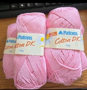 Joblot Patons 100% Cotton DK 5 x 100g Pink 2658 Lot 49208 - Picture 1 of 8