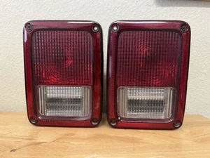 2007 - 2018 Jeep Wrangler JK Tail Lights OEM Mopar 55077890AH & 55077891AH Light - Picture 1 of 2