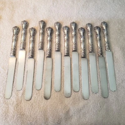 Revere by International Co. Juego de 12 CUCHILLOS DE CENA BSP Hojas Mono Plata de Ley Foto 1 de 4