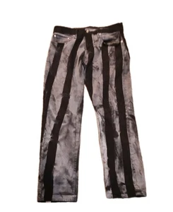 Seltene Ralph Lauren Canvas gestreifte Hose grau schwarz 33x30 Disco Beetlejuice  - Bild 1 von 16