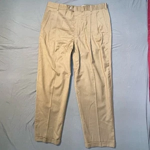 Vintage Herren High Waist Plissee und Bündchen Wolle Chino Made in USA 36x30 - Bild 1 von 7