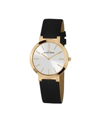 JACQUES LEMANS Relógio Casual Feminino Quartzo Vestido Clássico Mostrador Prata Impermeável Ro - Imagem 1 de 4