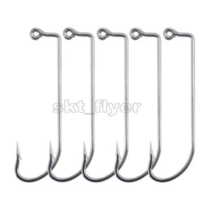 50pcs 90 Degree O'shaughnessy JIG Fishing Hooks Jig Big High-carbon Steel - Picture 1 of 18