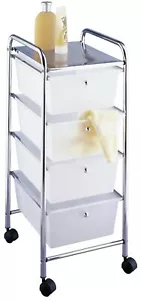 WENKO Roll Wagen MESSINA Schubladen Küchen Regal Bad Rollen WC Ablagen Fächer - Bild 1 von 1