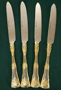 Royal Albert Old Country Roses Set di 4 Coltelli da Pranzo Posate Acciaio Inox Oro - Foto 1 di 4