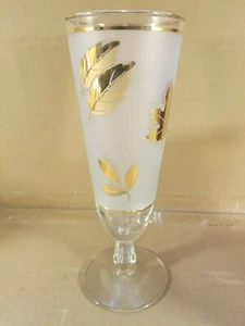 Vintage Mid Century Libbey Golden Leaf Pilsner Glass - Picture 1 of 2