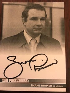 ¡THE PERSUADERS!: TARJETA DE AUTÓGRAFO DE PRUEBA: SHANE RIMMER AS LOMAX SR1 - Imagen 1 de 1