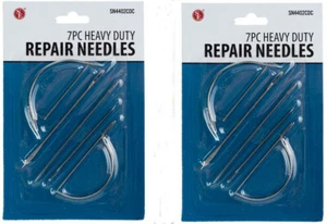 Paquete de 2 7 piezas Kit de reparación de agujas de coser Tapicería curva de cuero de lona resistente - Imagen 1 de 6