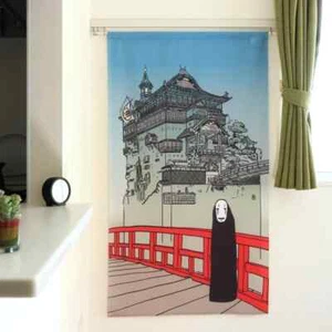 Japanese Noren Curtain Studio Ghibli's Spirited Away "Bathhouse and No-Face" - Picture 1 of 12
