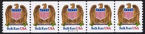 2602 (10¢) "Eagle & Shield" PNC Strip of 5 Plate # A11111 Unused NH - Picture 1 of 2