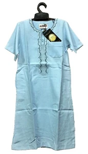 Dafah Kids Sz30 BlueThobe Short Sleeve Muslim Isalamic Clothing Arabia Abaya - Picture 1 of 7
