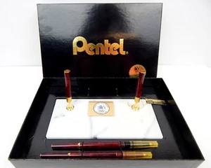 Set scrivania e penna in marmo 2D Pentel Giochi delle Olimpiadi 1984 Los Angeles in scatola - Foto 1 di 6