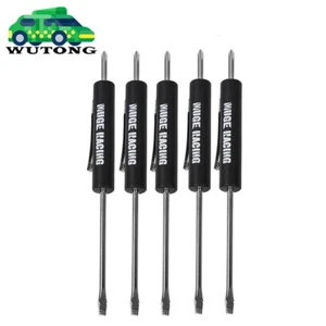 5 PIEZAS Mini Destornillador de Bolsillo Phillips y Punta de Cabeza Plana con Imán y Clip Negro - Imagen 1 de 5