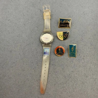 Prendedores de reloj John Hancock Olympic Atlanta 1996 Denver 1997 EE. UU. Campeones de gimnasia Foto 1 de 4