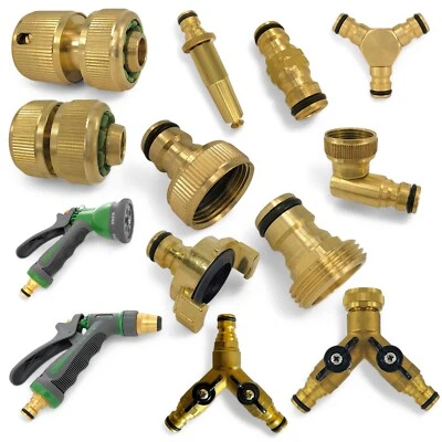 Schlauchkupplung Messing Stecksystem Gartenschlauch kompatibel mit Gardena - Bild 1 von 2