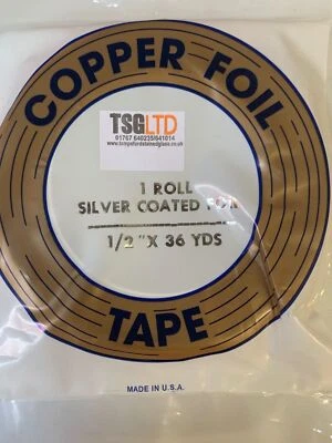 Strumenti e forniture in vetro colorato pellicola di rame Edco 1/2 argento con supporto 36 iarde