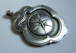 Antique 1936 English Sterling Watch Fob w/ Darts - Picture 1 of 5