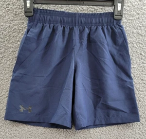 Under Armour Logo Woven Shorts Boys' S Navy Elasticized Waistband Pull On Style - Picture 1 of 16