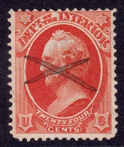 US Scott O22, 1873 Scott 'Interior', 24c vermilion, VERY FINE USED - Picture 1 of 1