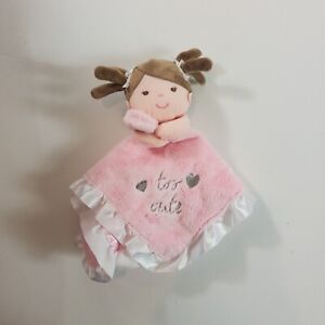 Baby Starters Doll Pink Security Blanket TOO CUTE Lovey Rattle Ruffled Satin
