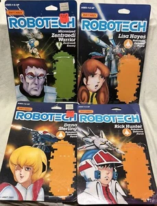 Tarjetas de respaldo de figura vintage 1985 Matchbox Robotech Rick Dana Lisa Zentraedi - Imagen 1 de 9