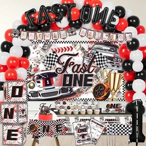 Fast One Birthday Decorations, 125 Pcs Race Car First 1st Birthday Party Supp... - Picture 1 of 7