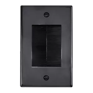 Construct Pro Cable Management Brush Plate (Dog-Ear Installation Tabs, Black) - Picture 1 of 8