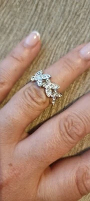 Genuine Swarovski Silver Butterfly Ring Size 52 - Image 1 of 4