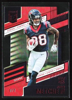 2022 Donruss Elite Red Status Die-Cut John Metchie III RC 6/7 Houston Texans - Image 1 of 2