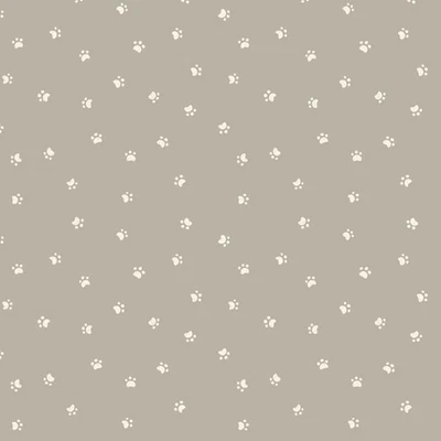 Tela Feline Drive DIVERSIÓN GATITO Pata de Gato Impresiones Taupe - Cuarto Graso (18"x22") FQ Foto 1 de 4