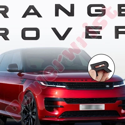 1PC FOR RANGE ROVER FRONT HOOD & REAR TRUNK LETTERS EMBLEM NAMEPLATE BADGE BLACK Foto 1 de 4