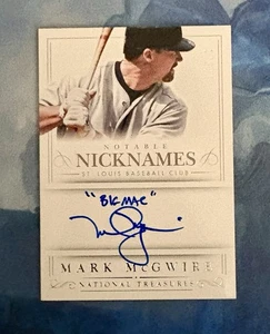 2014 National Treasures Mark McGwire Auto Notable Nicknames #10/10 “Big Mac” - Picture 1 of 3