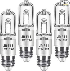 JDE11 120V 75W T4 Mini Candelabra Base ‎3375 Lumen 2700K Clear 4 Count E11 - Picture 1 of 7