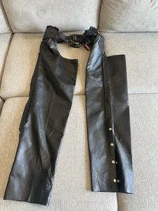 Leather Biker Chaps Hot Leathers NWT XL  Motorcycle Black Men’s - Foto 1 di 15