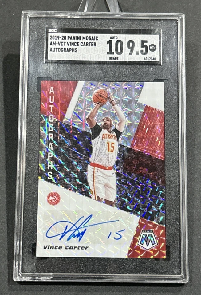 2019-20 Panini Mosaic Autógrafos Vince Carter Mosaic Prizm Auto Hawks SGC 9,5/10 Foto 1 de 3