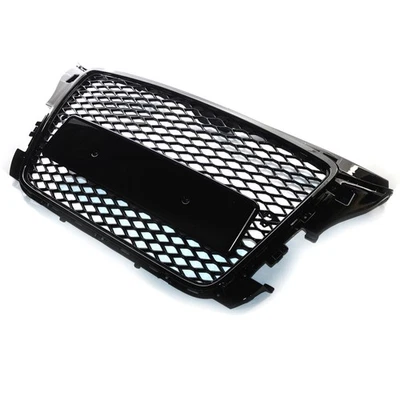 1x Front Sport Hex Honeycomb Grill Cover For Audi A3 S3 8P RS3 Style Gloss Black — 第 1/4 张图片