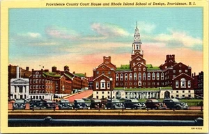 Tarjeta postal Providence RISD Court House Old Cars Rhode Island A86 - Imagen 1 de 2